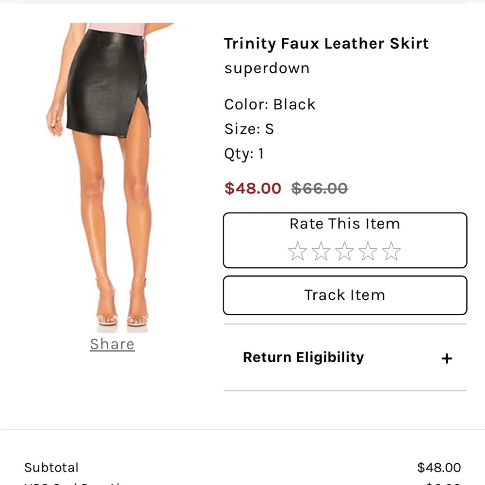 Superdown Faux Leather Skirt